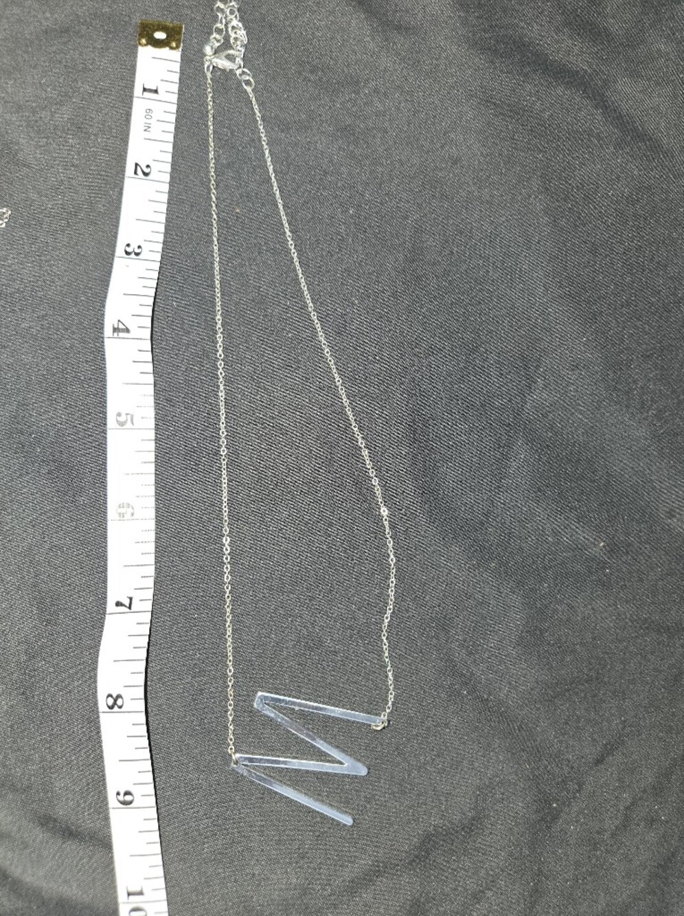 Silver-tone Women's Initial M/W Necklace